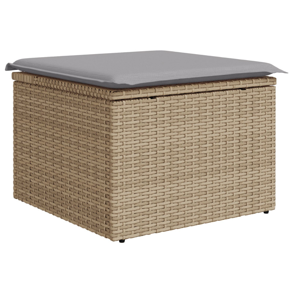 Produktbild för Soffset med kudde 4 pcs Beige och Ljusgrå konstrotting