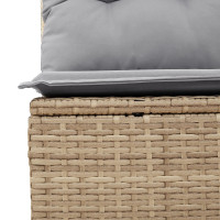 Produktbild för Trädgårdsoffset med kudde 8 pcs Beige och Grå konstrotting