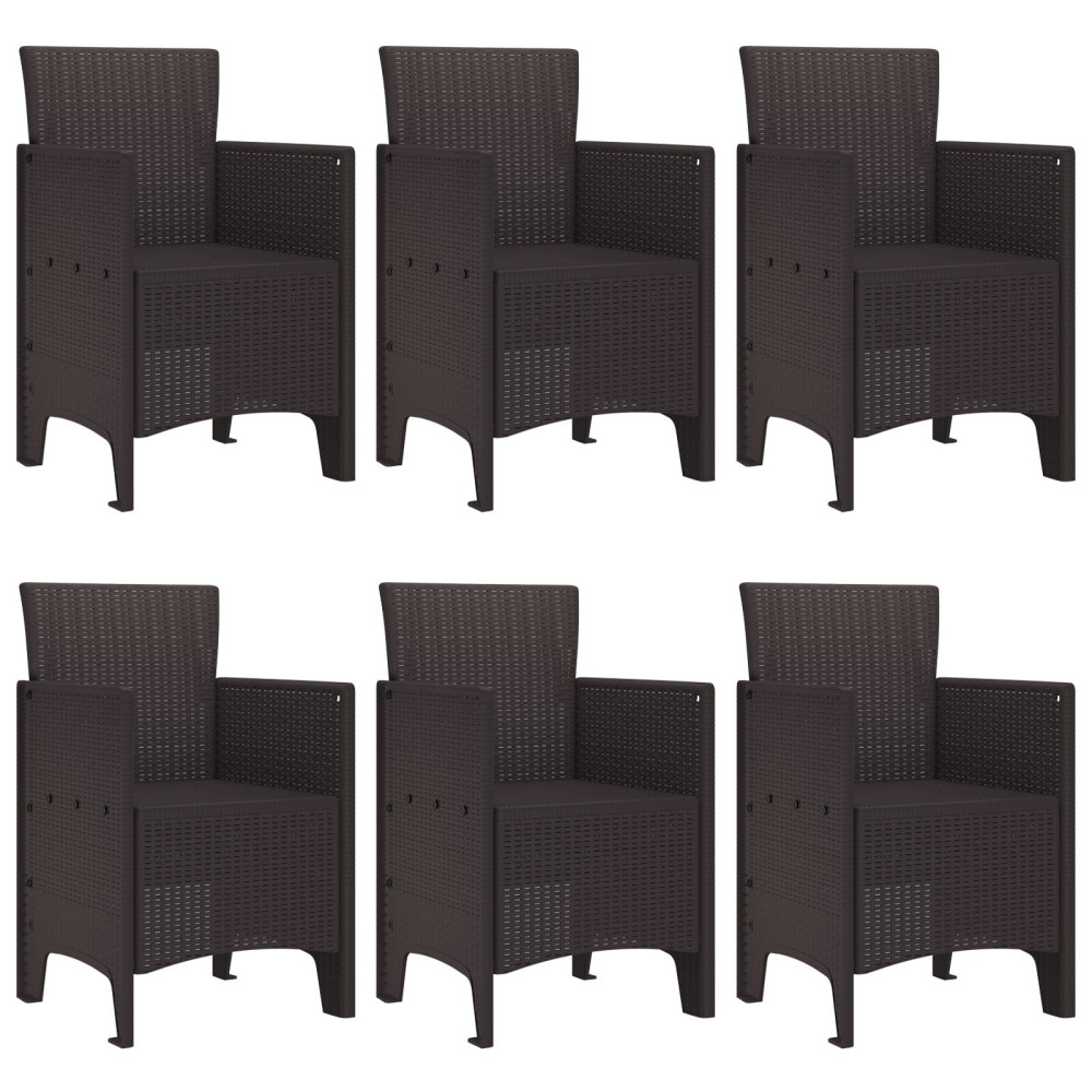 Produktbild för Trädgårdsmöbelset 7 pcs Brun Polt rotting