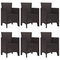 Produktbild för Trädgårdsmöbelset 7 pcs Brun Polt rotting