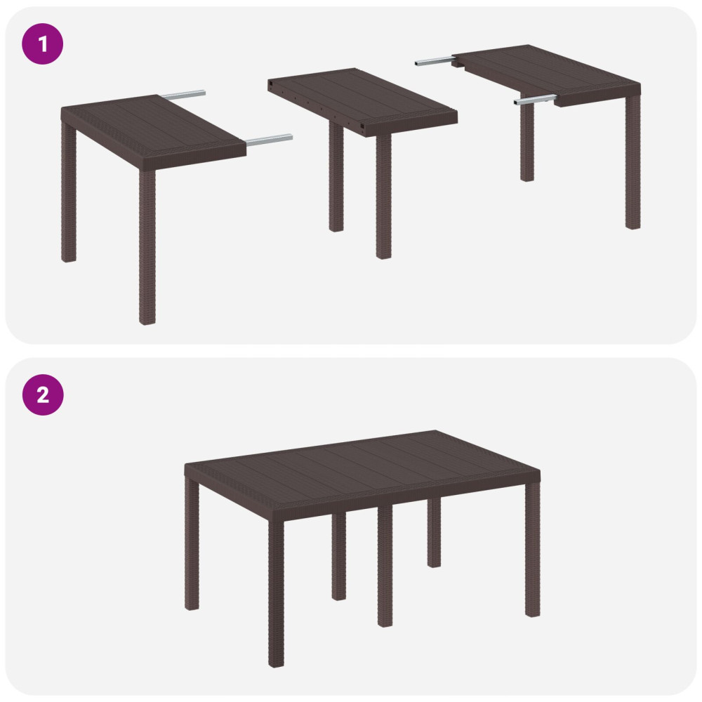 Produktbild för Trädgårdsmöbelset 7 pcs Brun Polt rotting