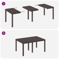 Produktbild för Trädgårdsmöbelset 7 pcs Brun Polt rotting