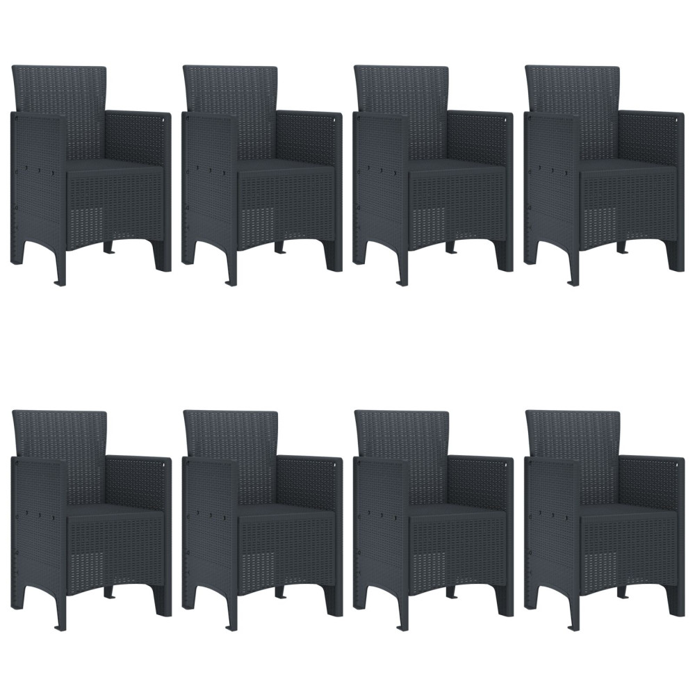 Produktbild för Trädgårdsmöbelset 9 pcs Antracit Polypropylen