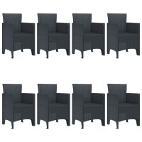 Produktbild för Trädgårdsmöbelset 9 pcs Antracit Polypropylen