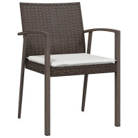 Produktbild för Trädgårdsmöbelset 3 pcs Brun och svart PE Rattan