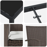 Produktbild för Trädgårdsmöbelset 3 pcs Brun och svart PE Rattan