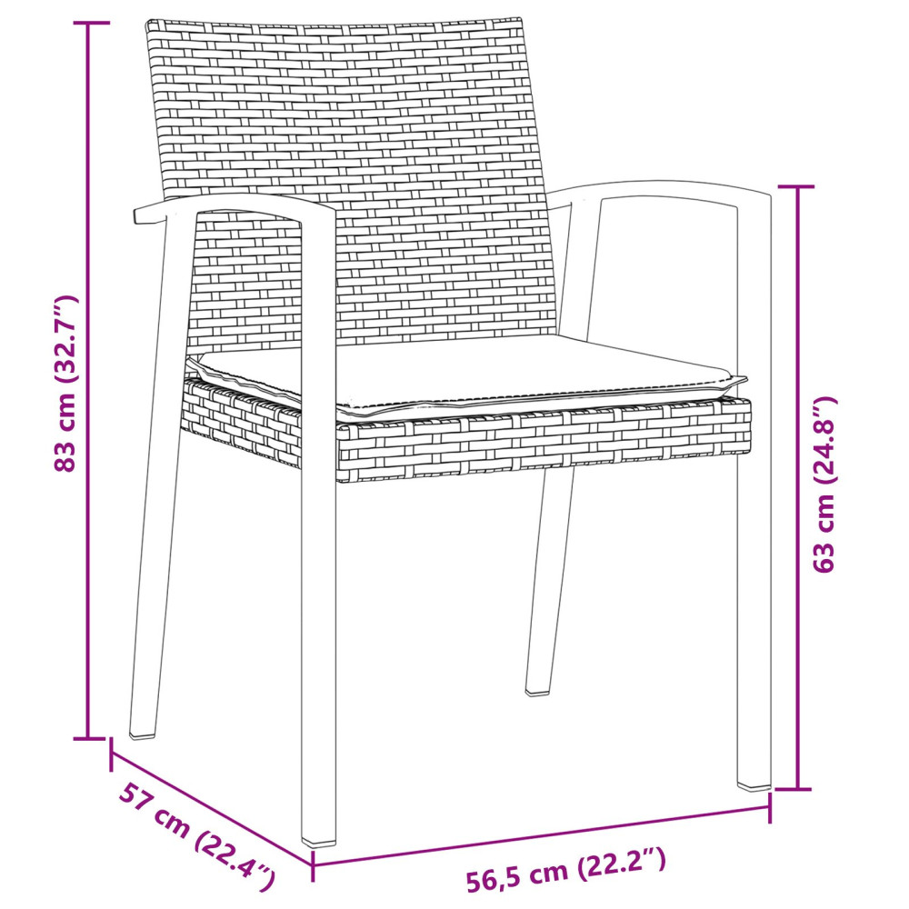 Produktbild för Trädgårdsmöbelset 5 pcs Brun och svart PE Rattan