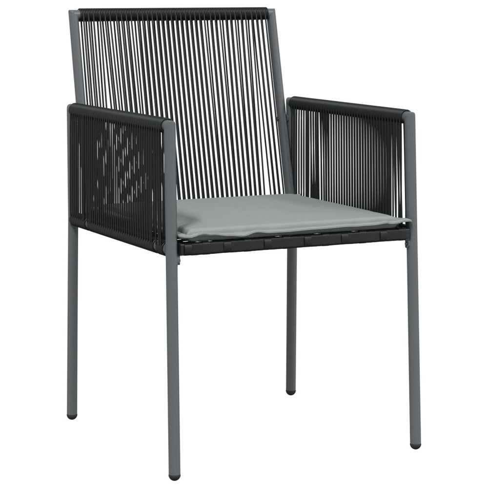 Produktbild för Trädgårdsmöbelset 5 pcs Svart PE Rattan