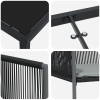 Produktbild för Trädgårdsmöbelset 5 pcs Svart PE Rattan
