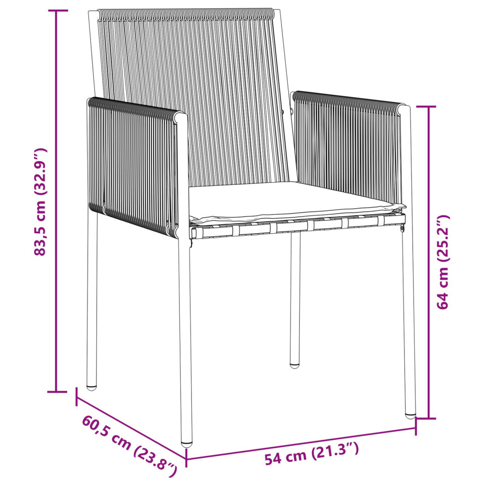 Produktbild för Trädgårdsmöbelset 5 pcs Svart PE Rattan