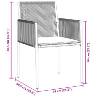 Produktbild för Trädgårdsmöbelset 5 pcs Svart PE Rattan