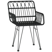 Produktbild för Trädgårdsmöbelset 3 pcs Svart Pulverlackerat stål