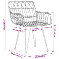 Produktbild för Trädgårdsmöbelset 3 pcs Svart Pulverlackerat stål