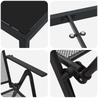Produktbild för Trädgårdsmöbelset 5 pcs Antracit Pulverlackerat stål