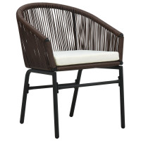 Produktbild för Trädgårdsmöbelset 3 pcs Brun Pulverlackerat stål