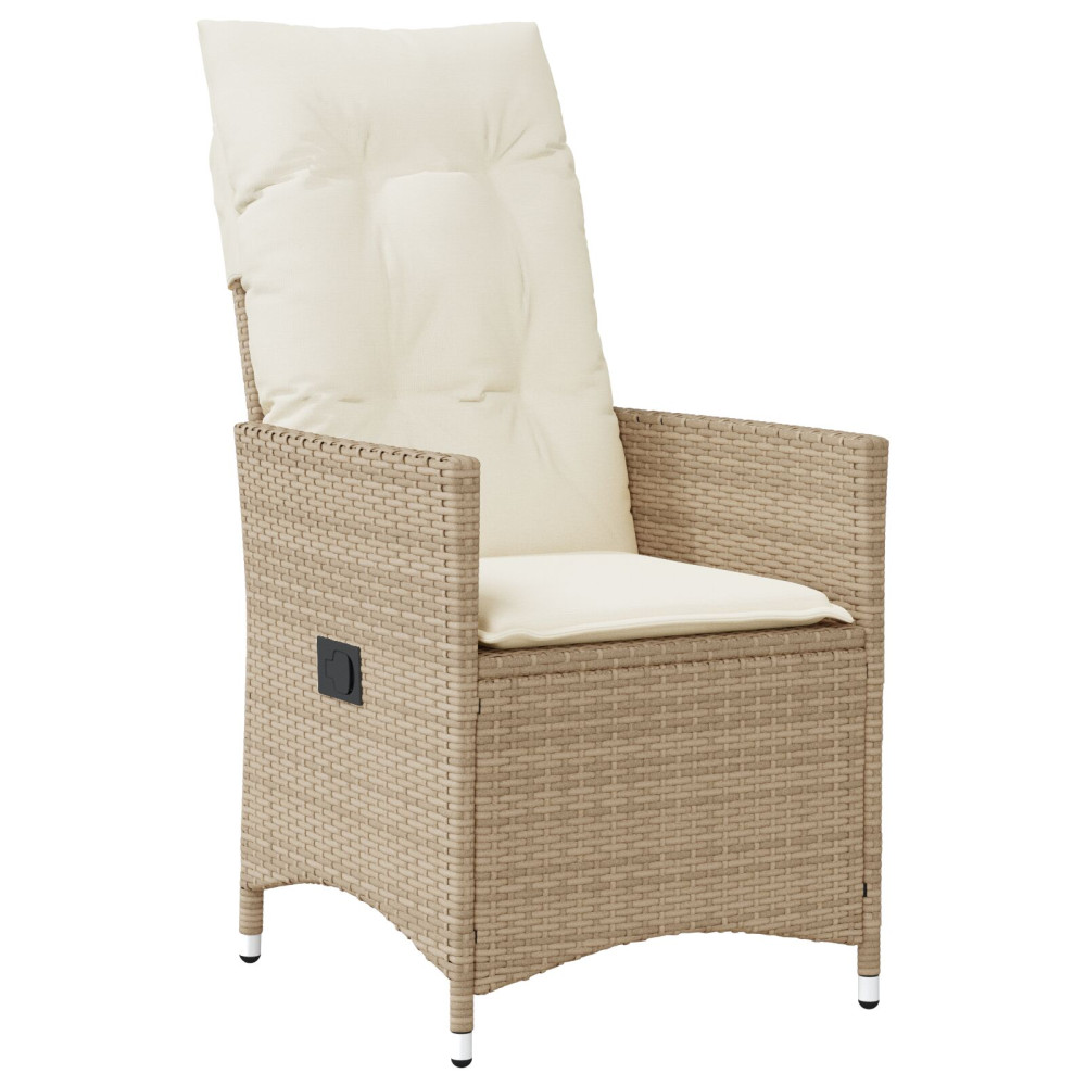 Produktbild för Trädgårdsmöbelset med kudde 3 pcs Beige konstrotting