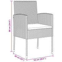 Produktbild för Trädgårdsmöbelset med kudde 5 pcs Svart konstrotting