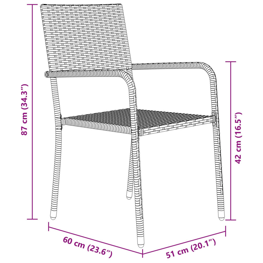 Produktbild för Trädgårdsmöbelset med kudde 3 pcs Svart konstrotting