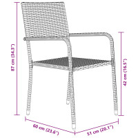Produktbild för Trädgårdsmöbelset med kudde 3 pcs Svart konstrotting