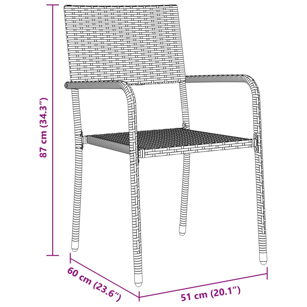 Produktbild för Trädgårdsmöbelset med kudde 3 pcs Grå konstrotting
