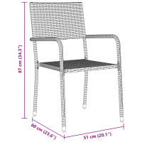 Produktbild för Trädgårdsmöbelset med kudde 3 pcs Grå konstrotting
