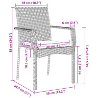 Produktbild för Trädgårdsmöbelset med kudde 5 pcs Grå konstrotting