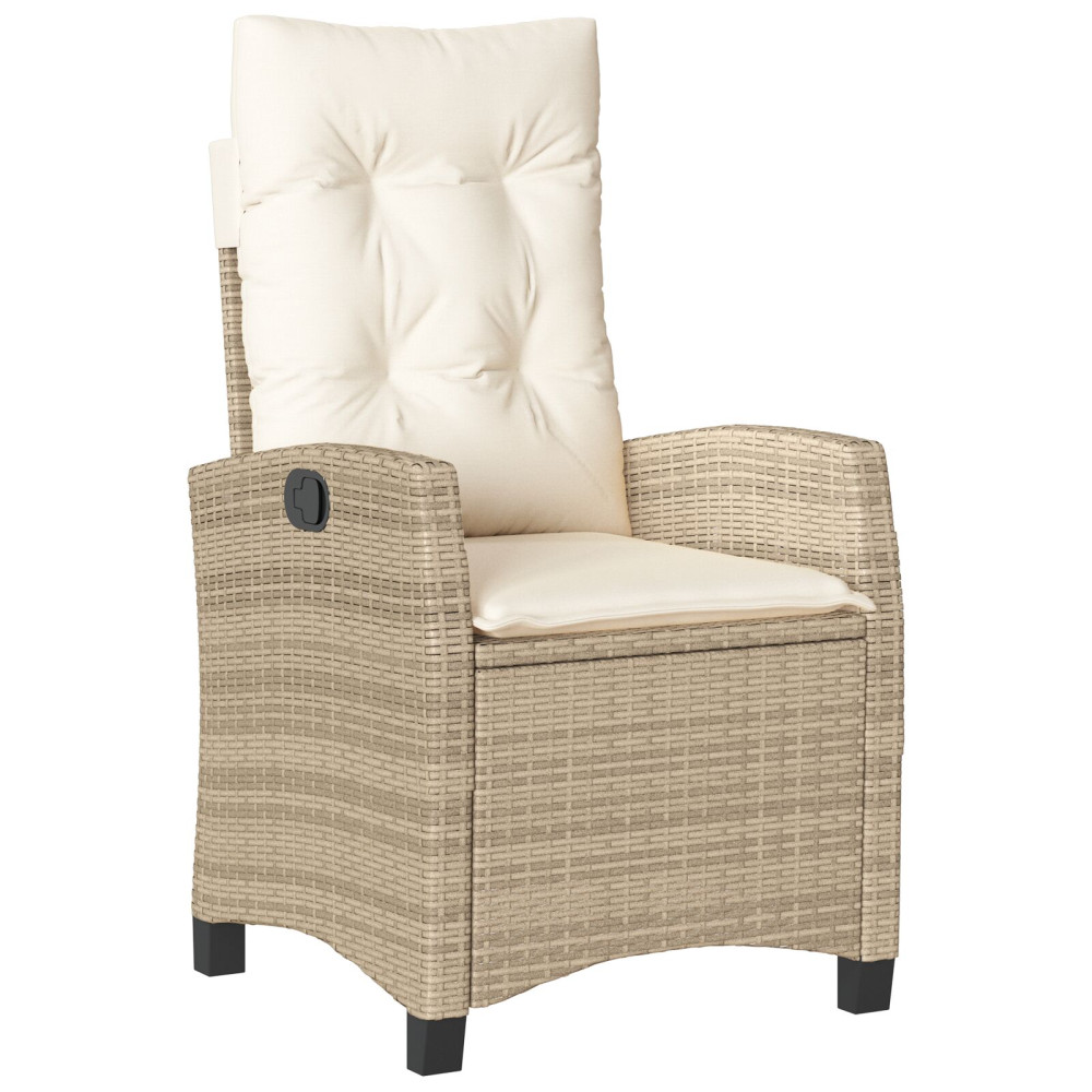 Produktbild för Trädgårdsmöbelset med kudde 5 pcs Beige konstrotting