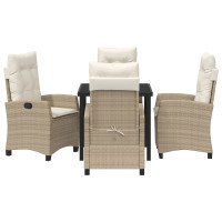 Produktbild för Trädgårdsmöbelset med kudde 5 pcs Beige konstrotting