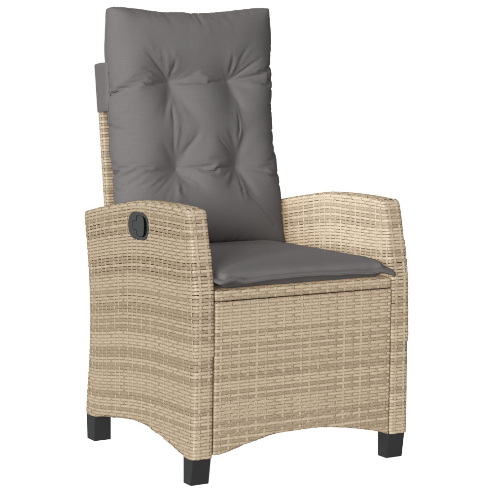 Produktbild för Trädgårdsmöbelset med kudde 5 pcs Beige konstrotting