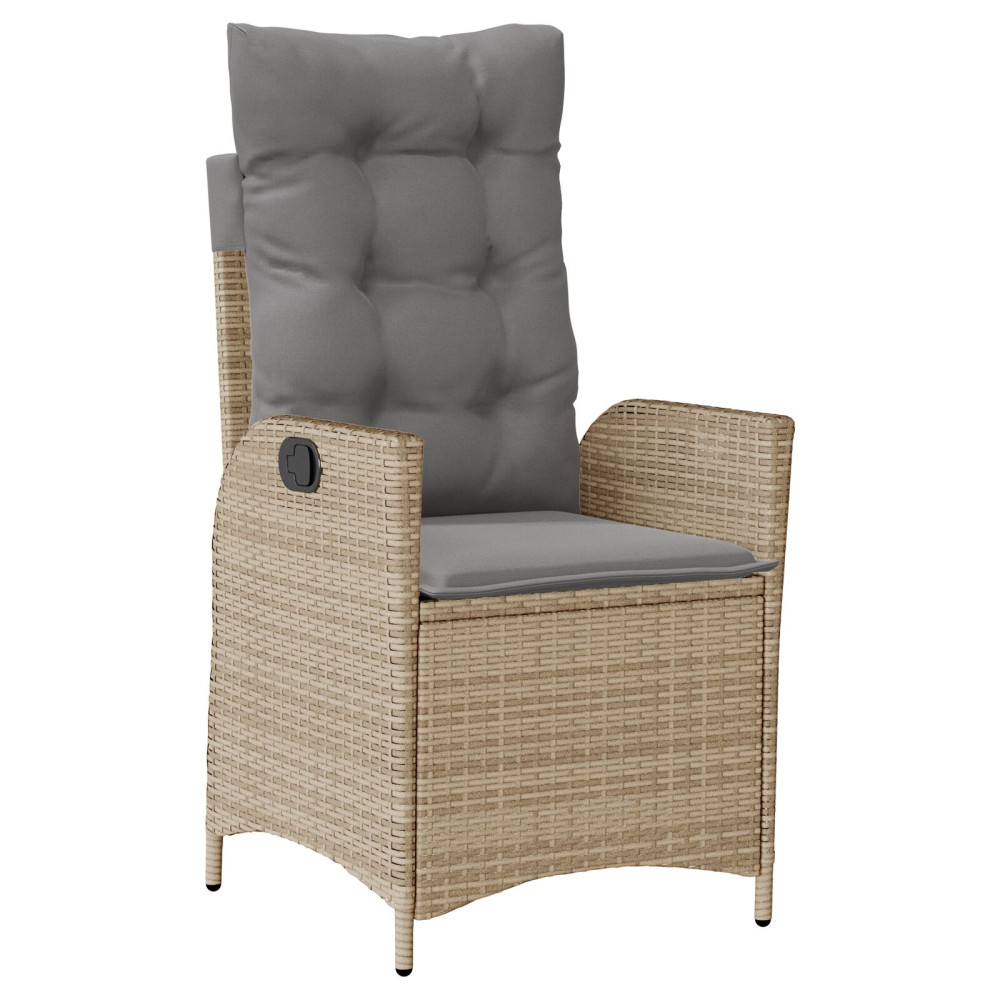 Produktbild för Trädgårdsmöbelset med kudde 5 pcs Beige konstrotting