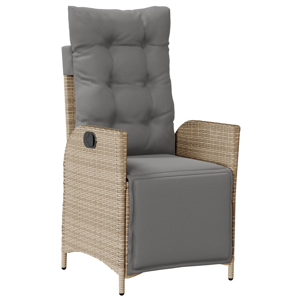 Produktbild för Trädgårdsmöbelset med kudde 3 pcs Beige konstrotting