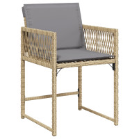Produktbild för Trädgårdsmöbelset 5 pcs Beige konstrotting