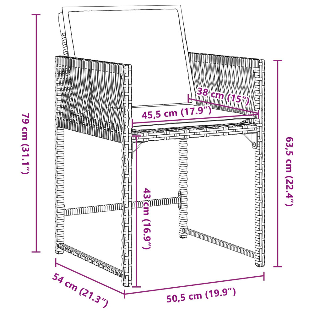 Produktbild för Trädgårdsmöbelset 5 pcs Beige konstrotting