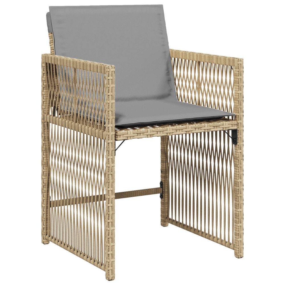 Produktbild för Trädgårdsmöbelset 5 pcs Beige konstrotting