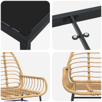Produktbild för Trädgårdsmöbelset 5 pcs Brun konstrotting