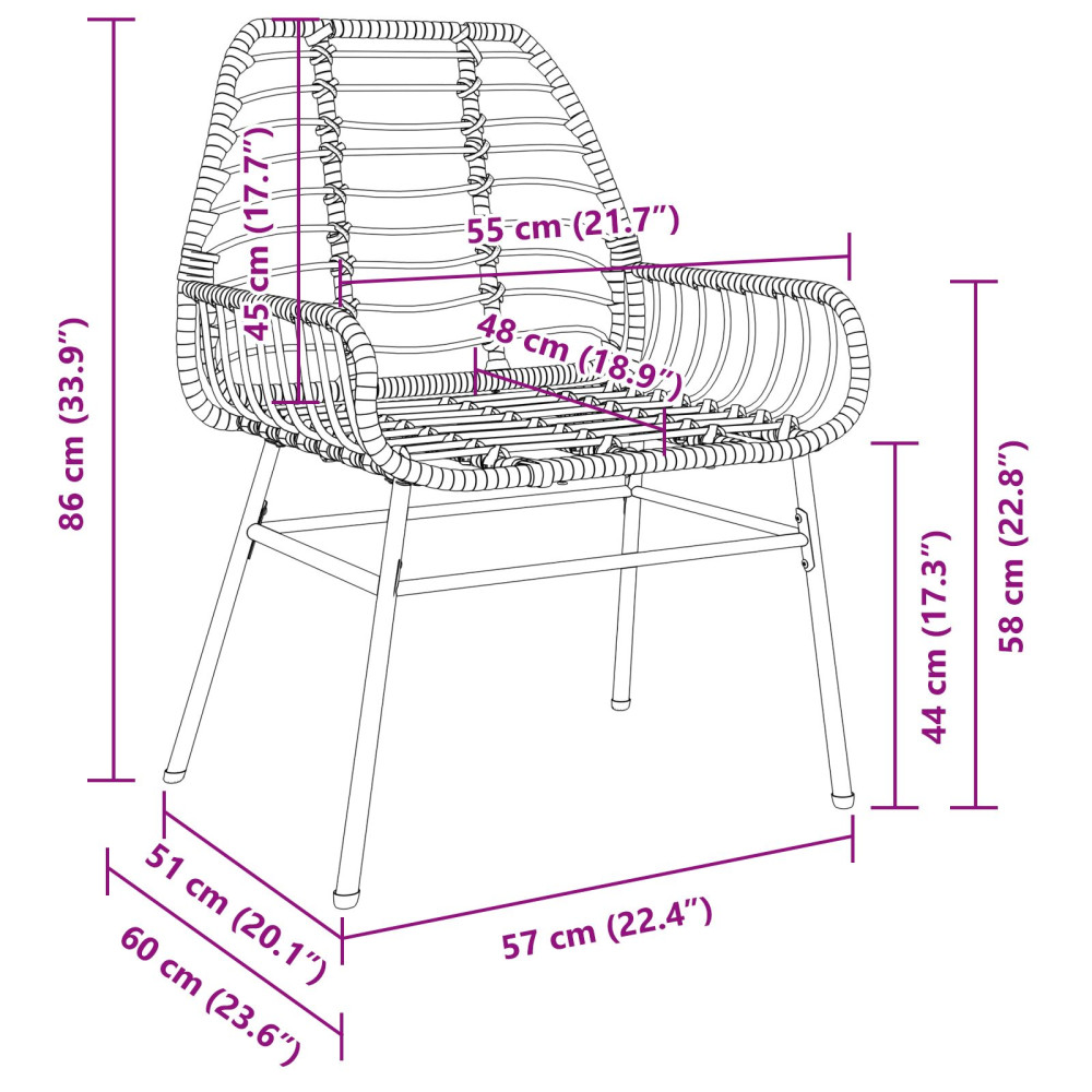 Produktbild för Trädgårdsmöbelset 5 pcs Brun konstrotting