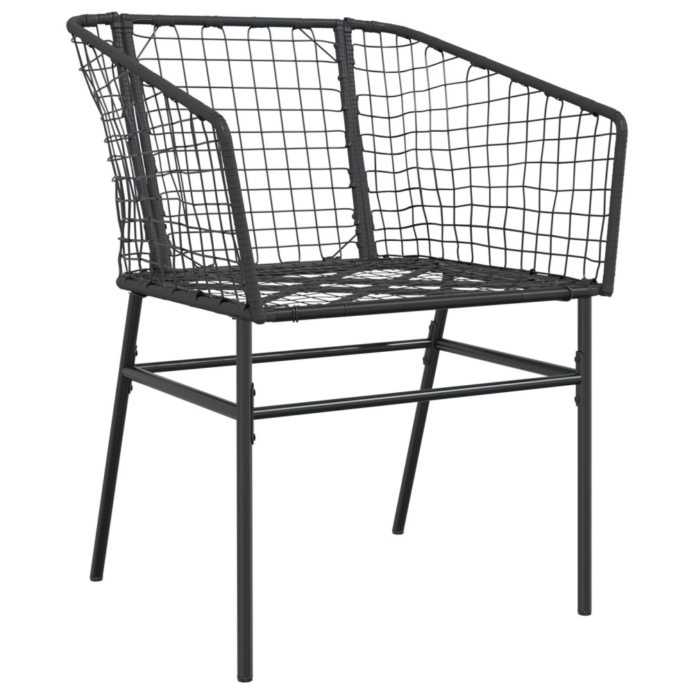Produktbild för Trädgårdsmöbelset 3 pcs Svart konstrotting