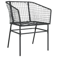 Produktbild för Trädgårdsmöbelset 3 pcs Svart konstrotting