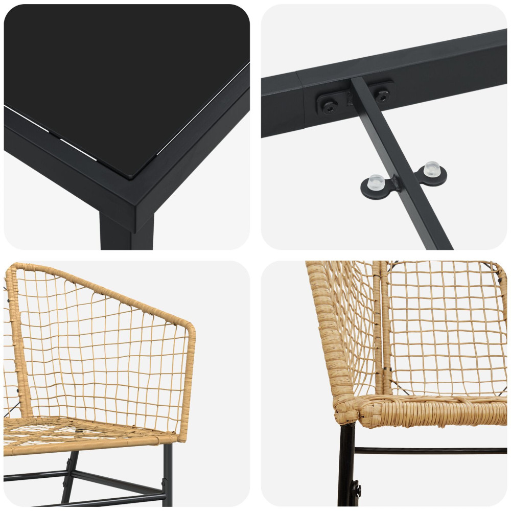 Produktbild för Trädgårdsmöbelset 5 pcs Brun konstrotting