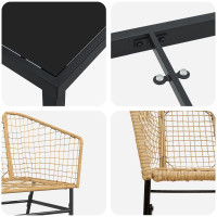 Produktbild för Trädgårdsmöbelset 5 pcs Brun konstrotting