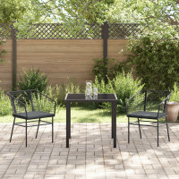 Produktbild för Trädgårdsmöbelset 3 pcs Svart konstrotting