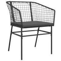 Produktbild för Trädgårdsmöbelset 3 pcs Svart konstrotting