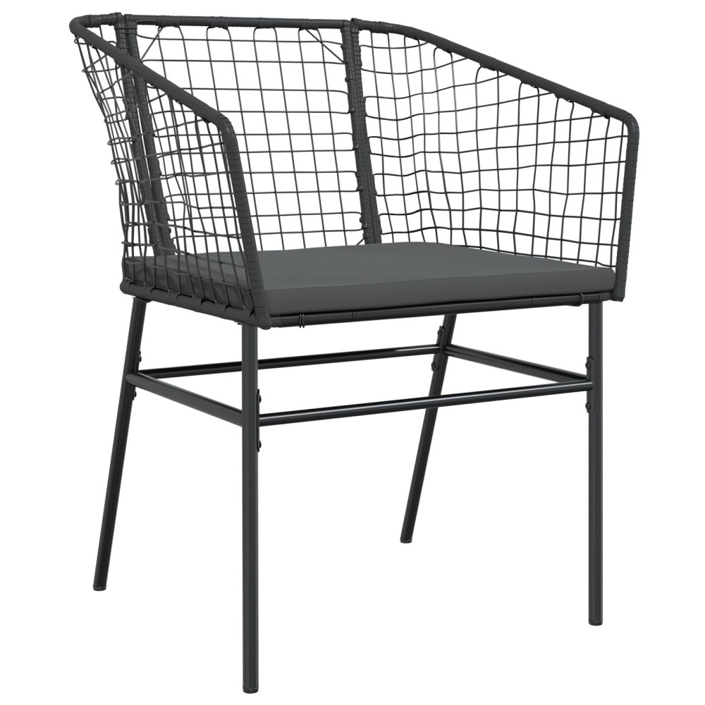 Produktbild för Trädgårdsmöbelset 5 pcs Svart konstrotting