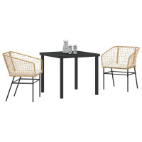 Produktbild för Trädgårdsmöbelset 3 pcs Brun konstrotting