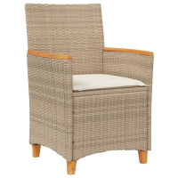Produktbild för Trädgårdsmöbelset 3 pcs Beige konstrotting