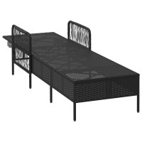 Produktbild för Solstol Svart och krämvit 55 x 200 x 92 cm konstrotting