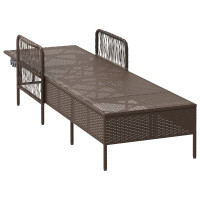 Produktbild för Solstol Brun och krämvit 55 x 200 x 92 cm konstrotting