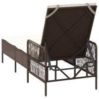Produktbild för Solstol Brun och krämvit 55 x 200 x 92 cm konstrotting