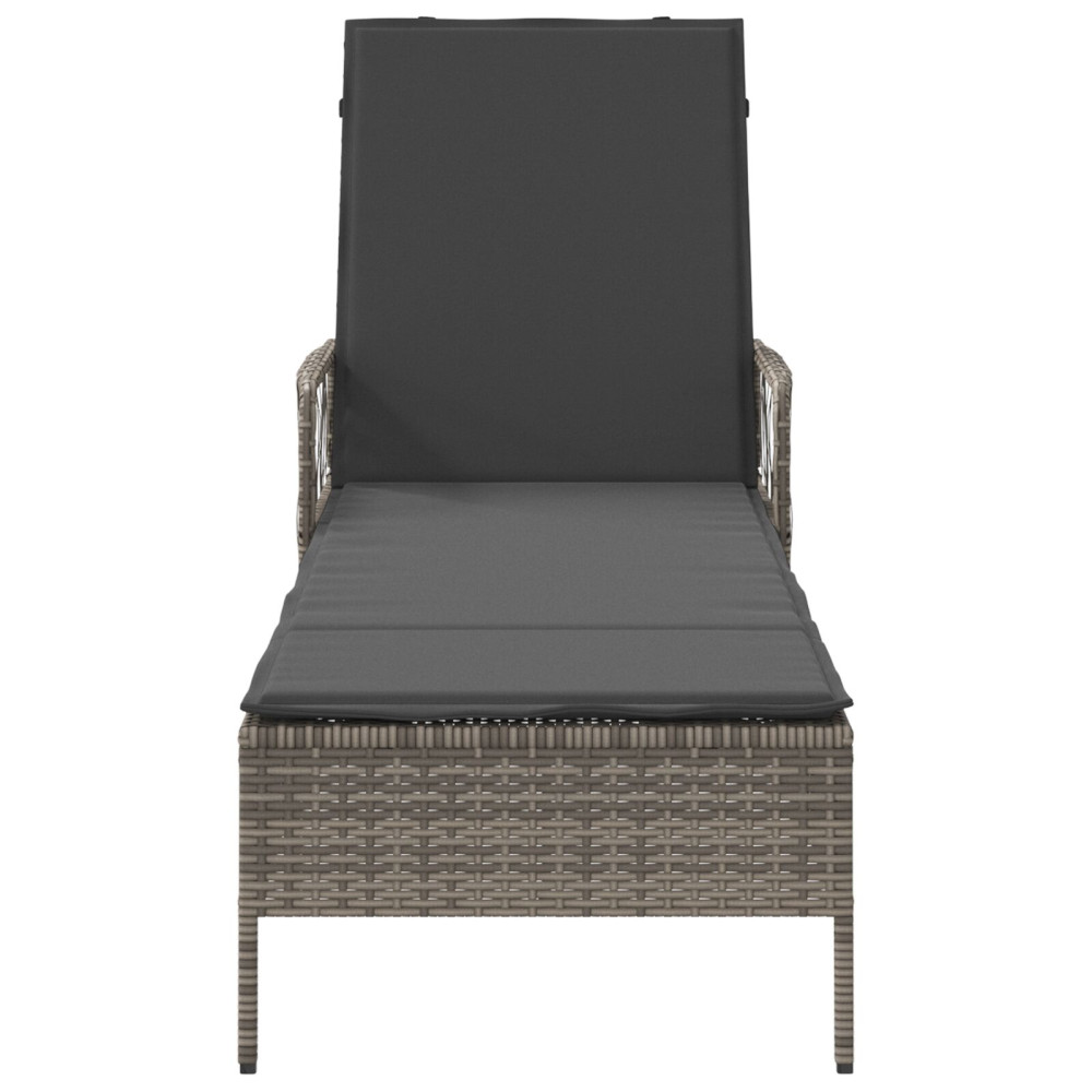 Produktbild för Solstol Grå och mörkgrå 200 x 55 x 92 cm konstrotting