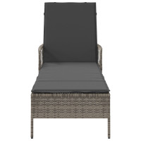 Produktbild för Solstol Grå och mörkgrå 200 x 55 x 92 cm konstrotting
